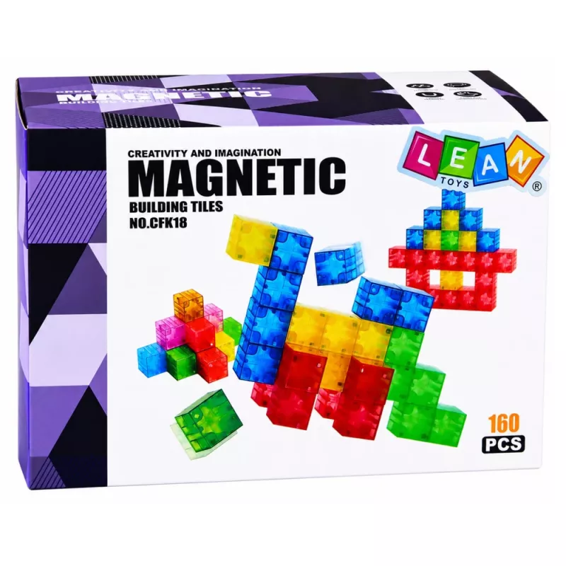 LEAN TOYS magneettiset rakennuspalikat kuutiot värikkäät 3D-kuutiot 160 kpl