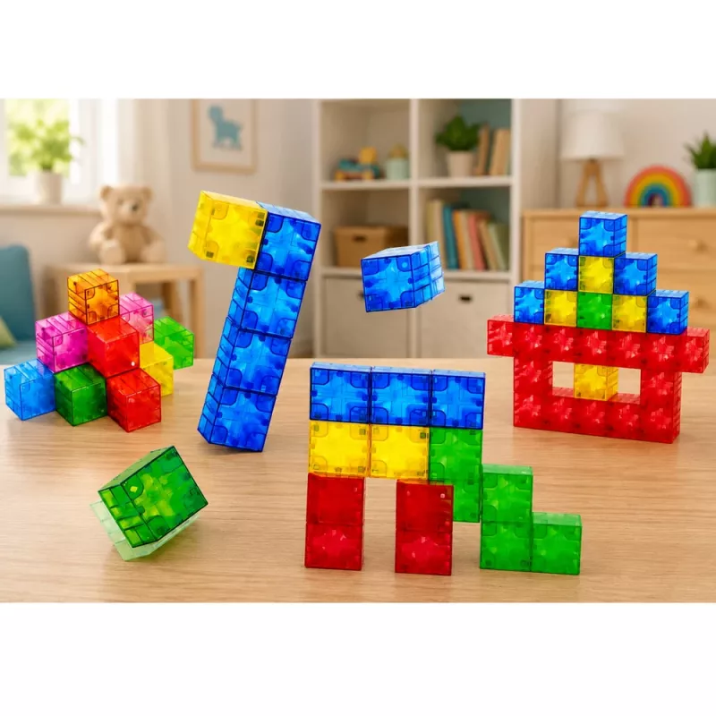 LEAN TOYS magneettiset rakennuspalikat kuutiot värikkäät 3D-kuutiot 160 kpl