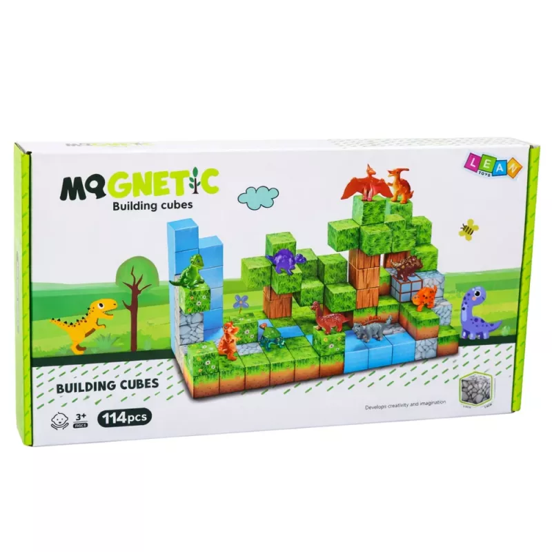 LEAN TOYS magneettiset rakennuspalikat kuutiot Square World 3D 114 osaa