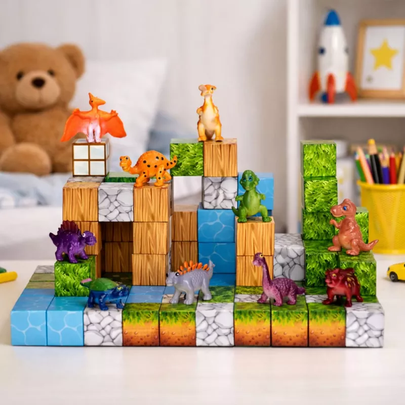 LEAN TOYS magneettiset rakennuspalikat kuutiot Square World 3D 114 osaa