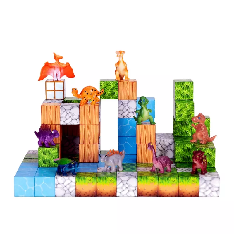 LEAN TOYS magneettiset rakennuspalikat kuutiot Square World 3D 114 osaa