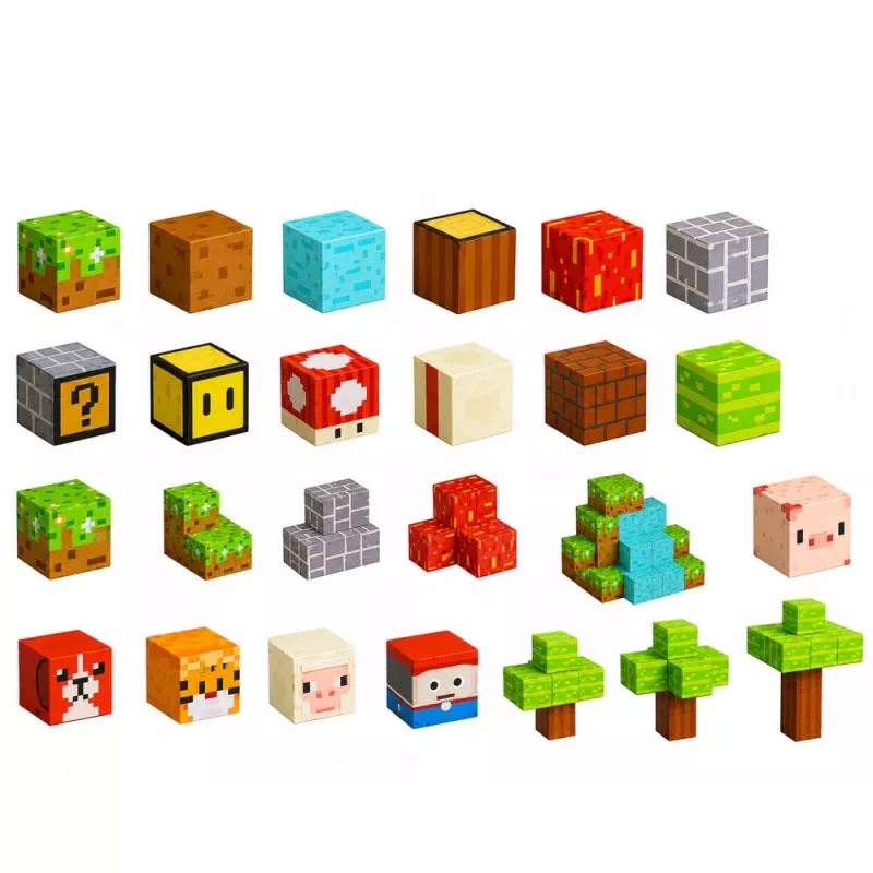 LEAN TOYS magneettiset rakennuspalikat Pixel World värilliset kuutiot 146 osaa