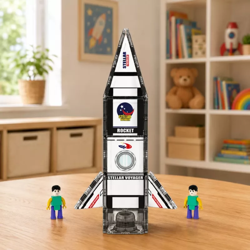 LEAN TOYS magneettiset rakennuspalikat avaruusraketti hahmot 26 kpl