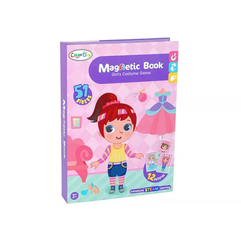 LEAN TOYS magneettinen palapelikirja asustepuvut