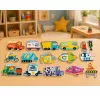 LEAN TOYS magneettipalapeli ajoneuvot oppimislelu kulkuneuvot sarja 30 osaa