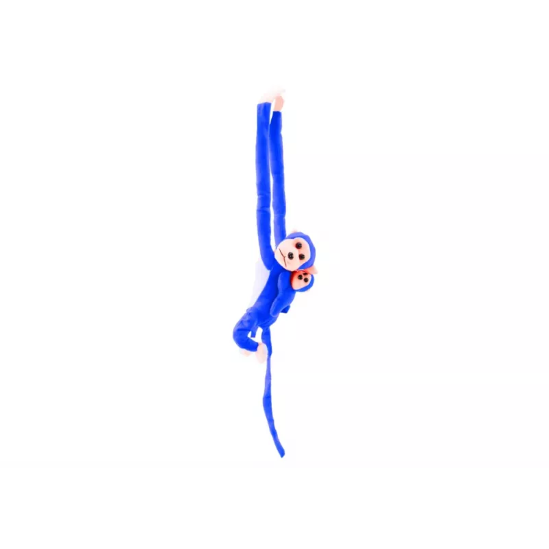 LEAN TOYS Mascot pehmoapina vauvalla, sininen 90 cm