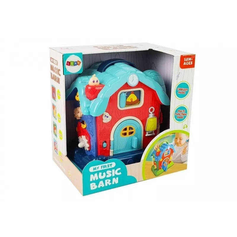 LEAN TOYS Music Barn eläimet maatilan äänet musiikki vaaleanpunainen