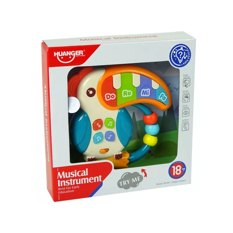 LEAN TOYS musiikkipiano papukaija äänet valot helmet