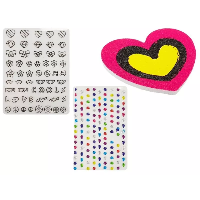 LEAN TOYS kynsilakkasarja glitterannostelijalla ja värillisillä tarroilla