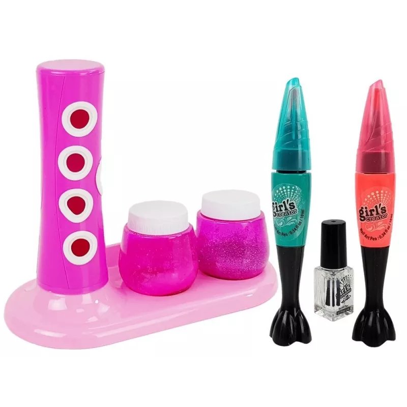 LEAN TOYS kynsilakkasarja glitterannostelijalla ja värillisillä tarroilla