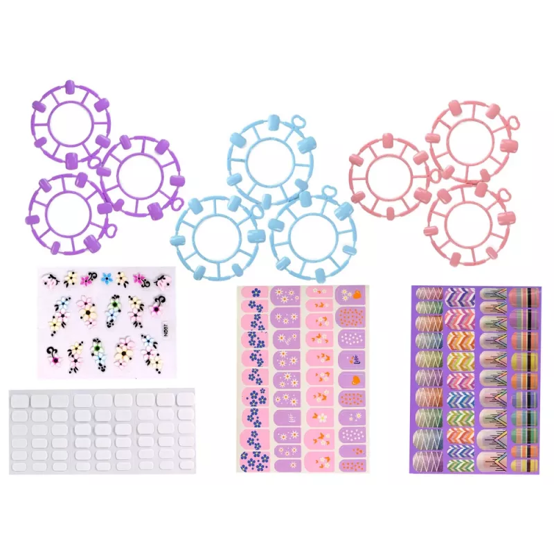 LEAN TOYS kynsilakkasarja muoteilla, lampulla, viilalla ja brokadella