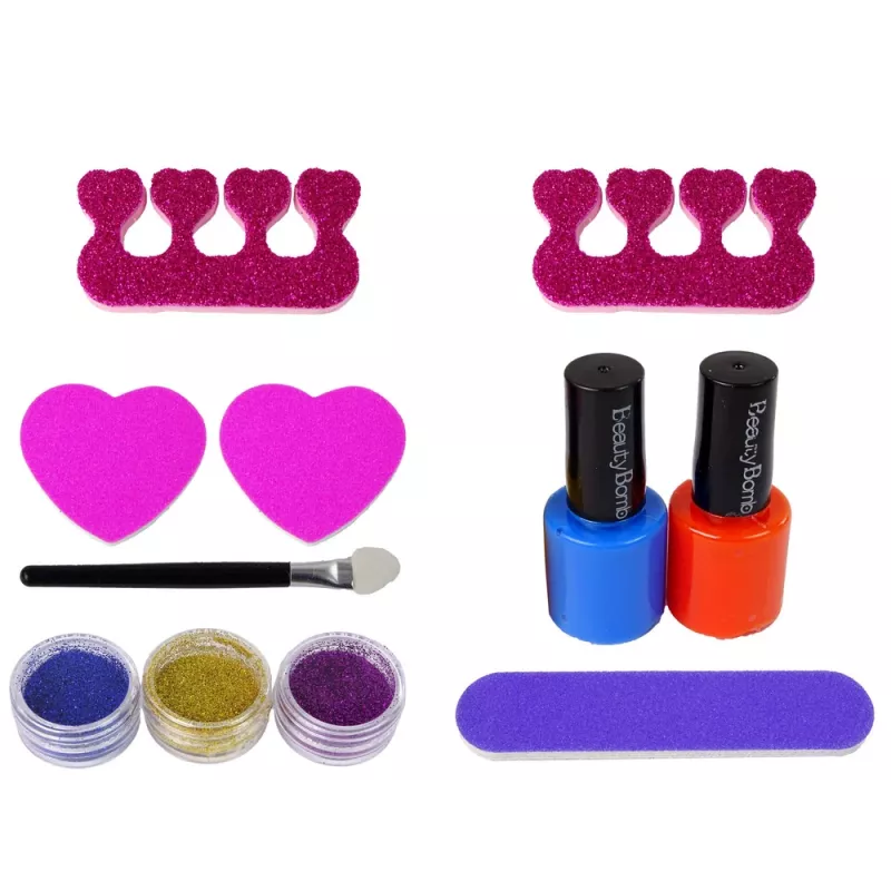 LEAN TOYS kynsilakkasarja muoteilla, lampulla, viilalla ja brokadella