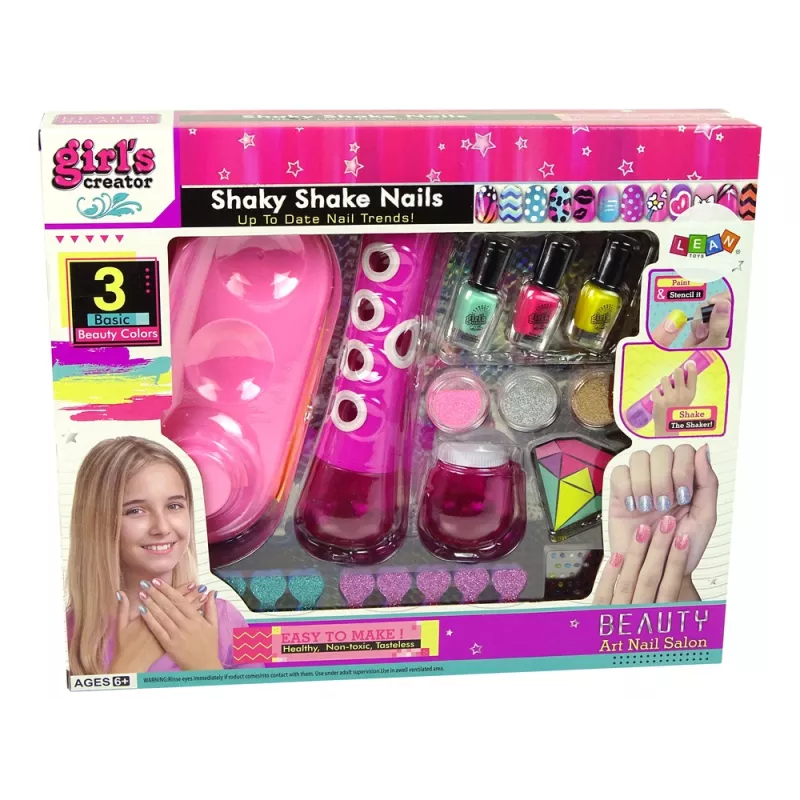 LEAN TOYS Kynsilakkasarja kynsiglitter-annostelija kynsilakkatarrat