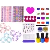 LEAN TOYS kynsilakkasarja kynsilakoilla, tarroilla, sabluunoilla ja glittereillä