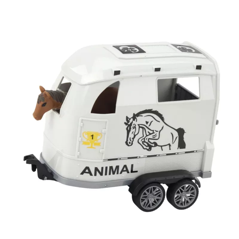 LEAN TOYS maastoauto hevostrailerilla, hahmo, valot ja äänet
