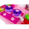 LEAN TOYS vaaleanpunainen keittiö vesikattiloilla, ruoilla ja äänellä
