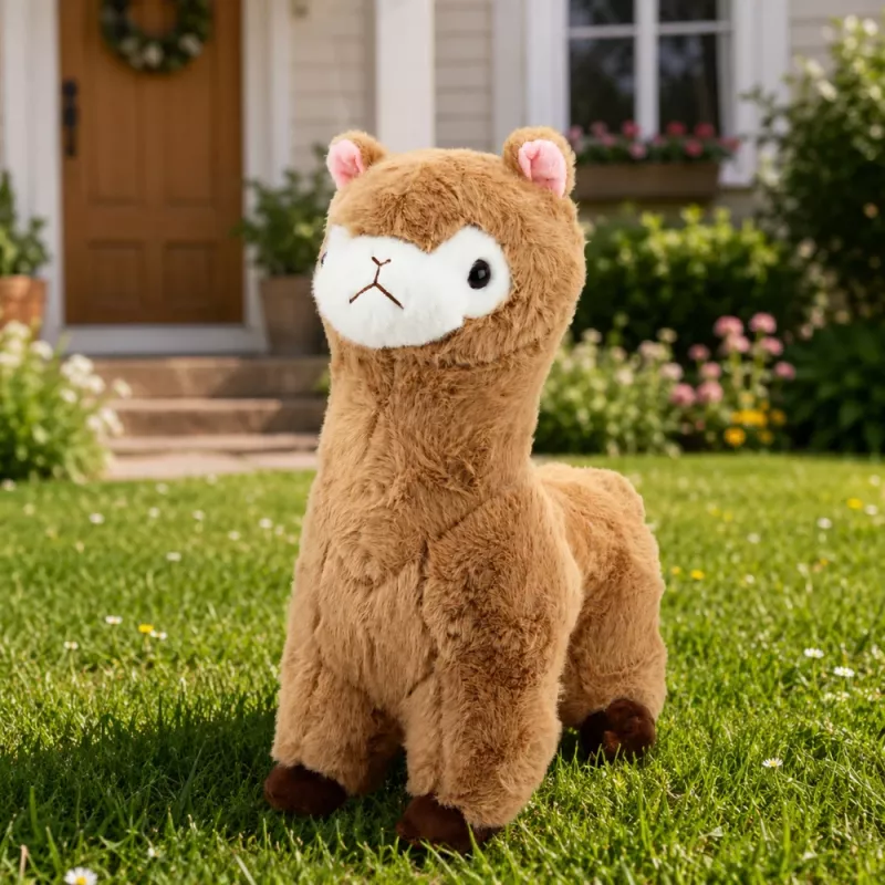 LEAN TOYS pehmoinen alpakka pehmolelu pehmeällä turkilla beige 28 cm