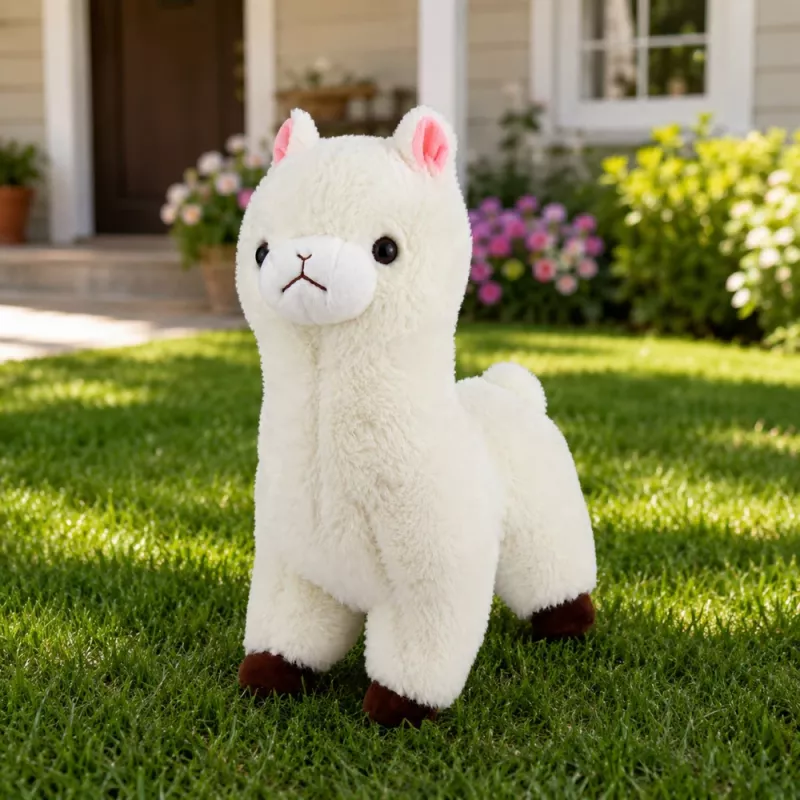 LEAN TOYS pehmoalpakka pehmeä valkoinen turkki 28 cm
