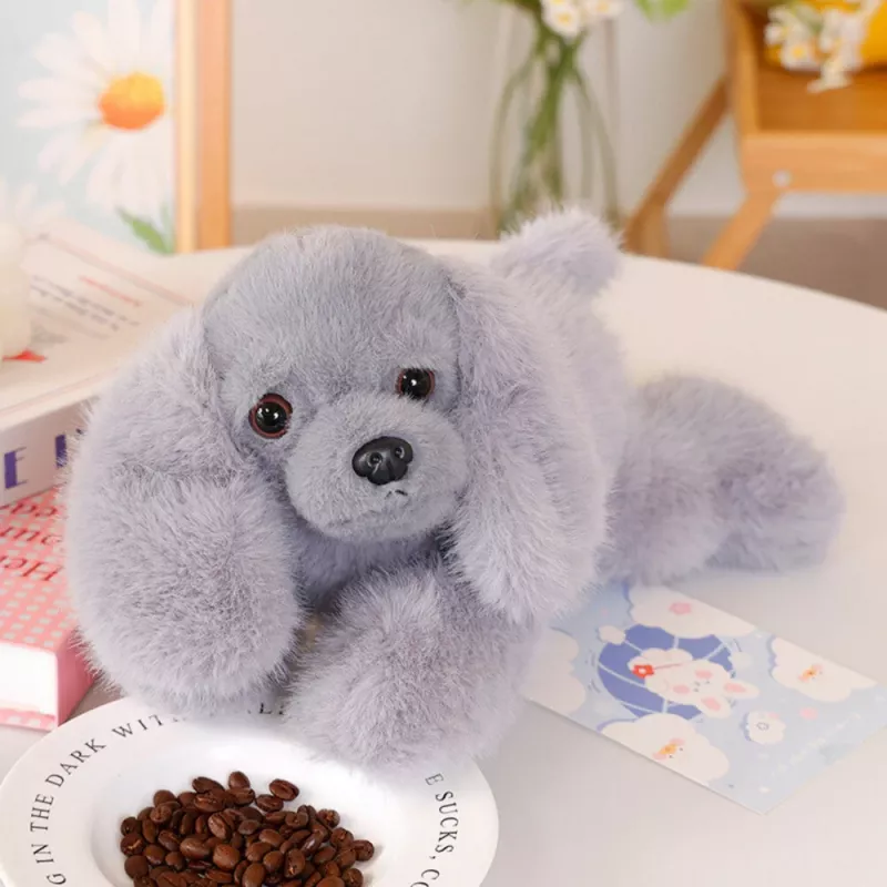 LEAN TOYS pehmo cocker spaniel -koira painotetuilla tassuilla, harmaa, 30 cm