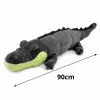 LEAN TOYS pehmeä krokotiili maskotti pehmolelu - realistinen harmaa, 90 cm