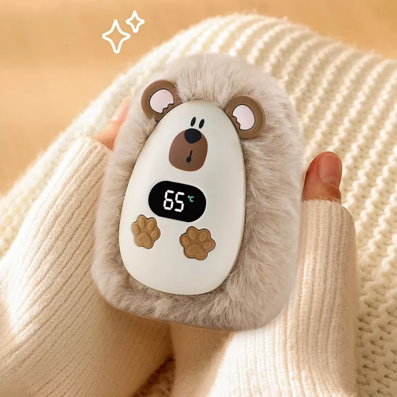 LEAN TOYS pehmeä siili käsienlämmitin ladattava beige 45°C / 55°C / 65°C