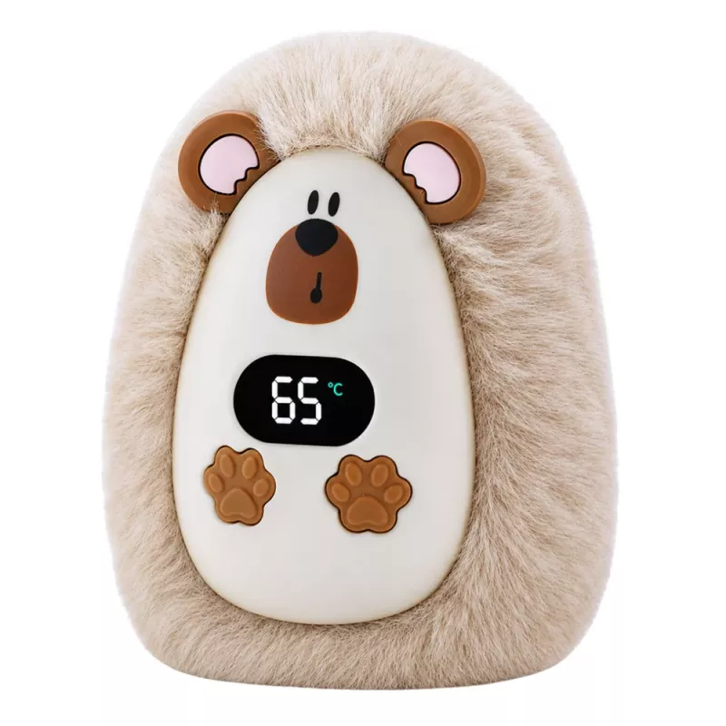 LEAN TOYS pehmeä siili käsienlämmitin ladattava beige 45°C / 55°C / 65°C