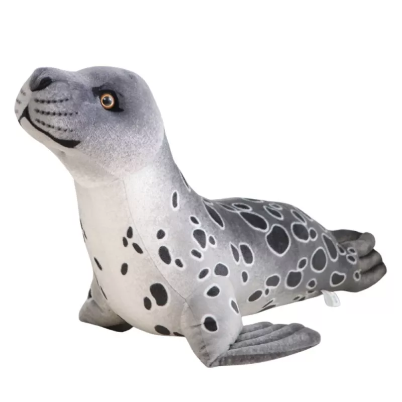 LEAN TOYS pehmeä maskotti pehmolelu hylje harmaa 37cm