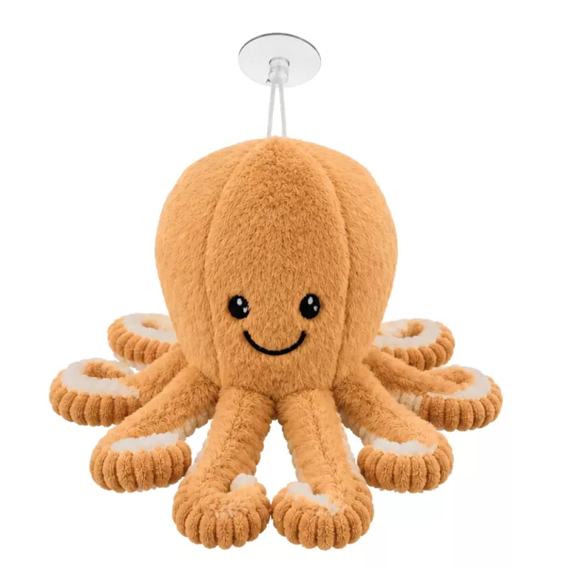 LEAN TOYS pehmoinen mustekala pehmolelu imukupilla beige 16 cm