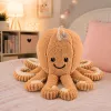 LEAN TOYS pehmoinen mustekala pehmolelu imukupilla beige 16 cm