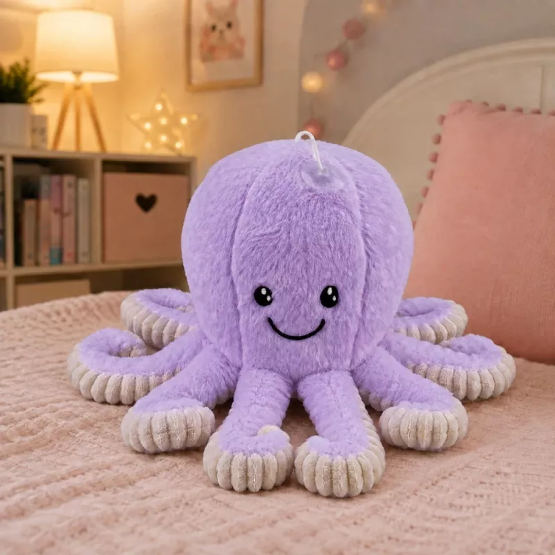 LEAN TOYS pehmoinen mustekalalelu imukupilla, violetti, 16 cm