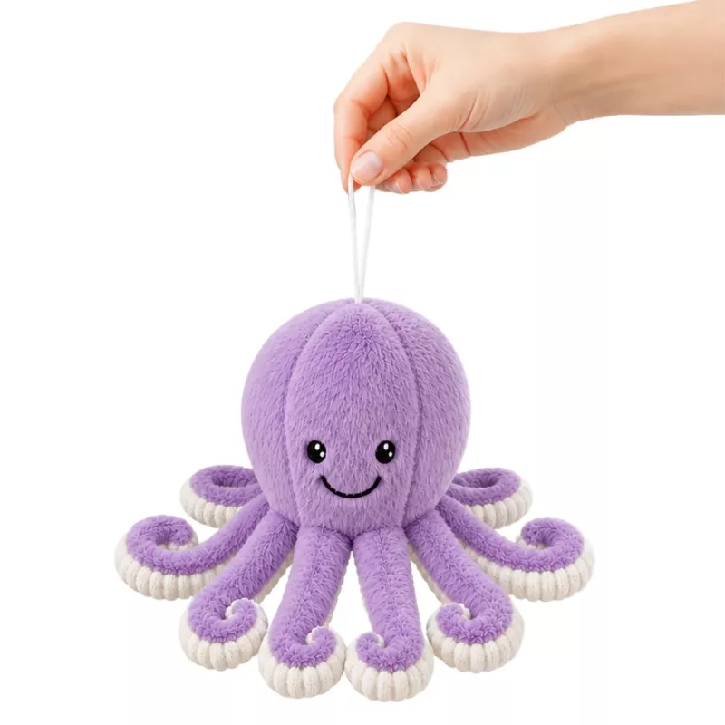 LEAN TOYS pehmoinen mustekalalelu imukupilla, violetti, 16 cm
