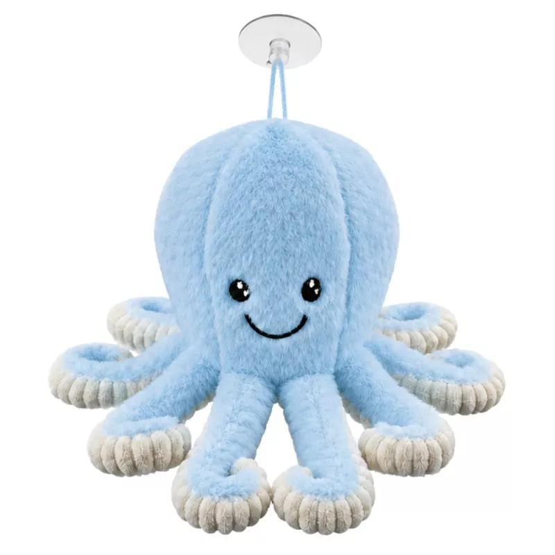 LEAN TOYS pehmoinen mustekala imukupilla, sininen, 16 cm