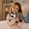 LEAN TOYS pehmo-pesukarhu maskotti – realistinen pehmeä pehmolelu, harmaa 45 cm