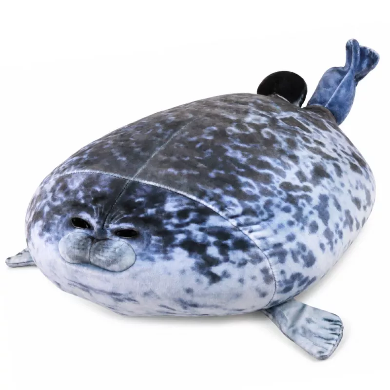 LEAN TOYS pehmeä hylje maskotti pehmolelu luonnonväri harmaa 38 cm