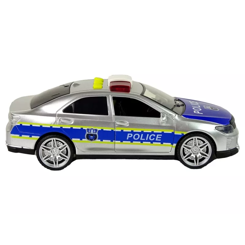 LEAN TOYS poliisiauto 1:14 kitkaveto äänet valo hopea