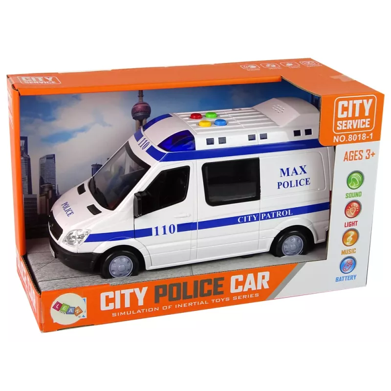 LEAN TOYS poliisiauto kitkavedolla, ääni ja valo
