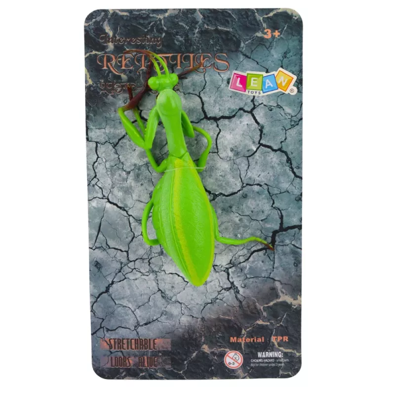 LEAN TOYS rukoilijasirkka kumifiguuri venyvä realistinen vihreä 18 cm