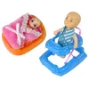 LEAN TOYS raskaana oleva vauvanukke pitkillä hiuksilla ja tarvikkeilla
