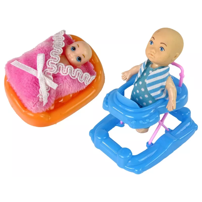 LEAN TOYS raskaana oleva vauvanukke pitkillä hiuksilla ja tarvikkeilla