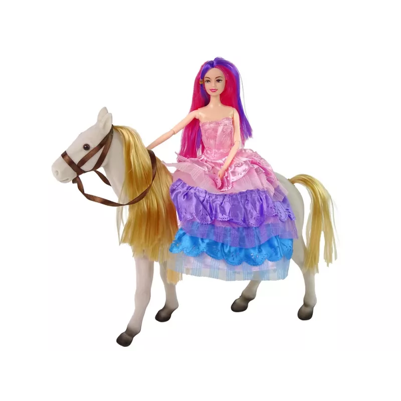 LEAN TOYS prinsessanukke valkoisella ponilla hahmot tarvikkeet