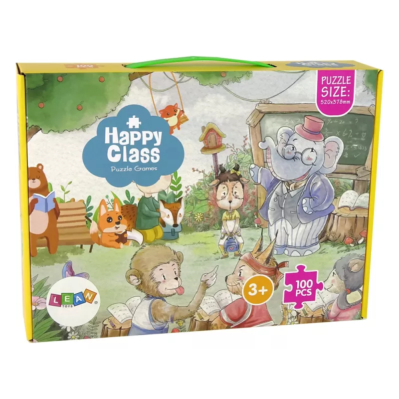 LEAN TOYS palapeli eläinten koulu 100 osaa