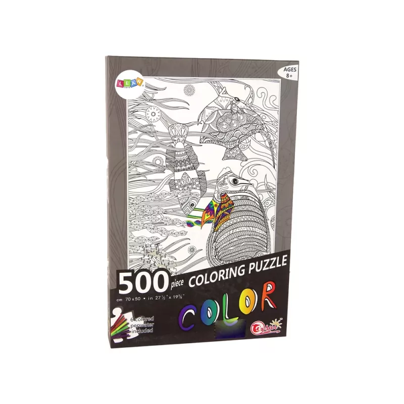 LEAN TOYS väritettävät palapelit 500 osaa kala valtameri