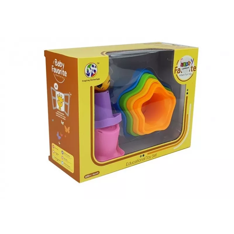 LEAN TOYS Pyramidikupit vauvoille tähdet