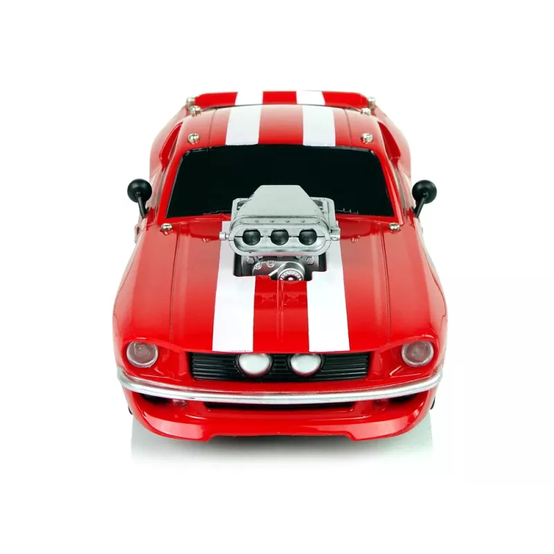 LEAN TOYS R/C-urheiluauto 1:16 punainen valkoiset raidat ohjain