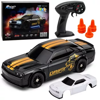 LEAN TOYS RC Drift Sports Car 1:43 4WD vaihdettava korirakenne musta