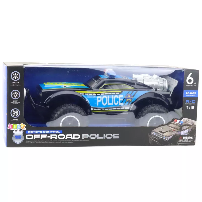 LEAN TOYS RC Off-Road poliisiauto 1:8 musta