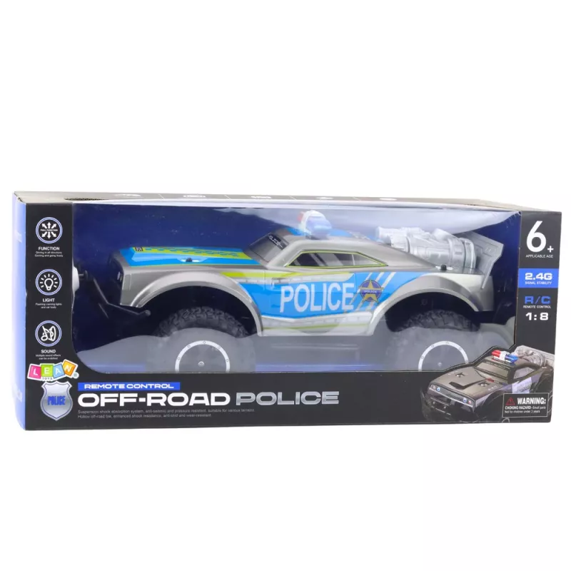 LEAN TOYS RC Off-Road Poliisiauto 1:8 hopea