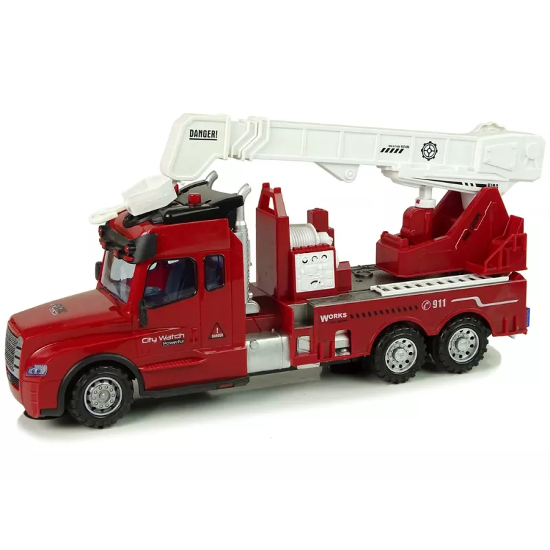 LEAN TOYS paloauto kauko-ohjattava 2.4G valolla ja äänellä punainen