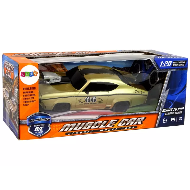 LEAN TOYS Kaukosäädettävä urheiluauto Classic 1:20 kulta ohjain