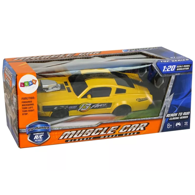 LEAN TOYS Kaukosäädettävä urheiluauto Classic 1:20 keltainen ohjain
